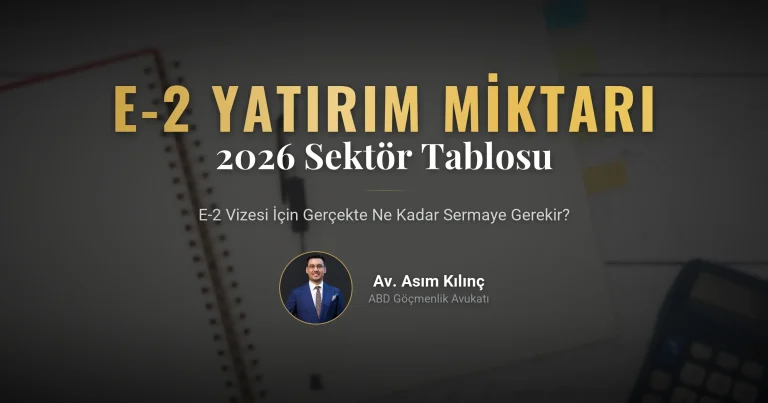 E-2 Vizesi İçin Gerçekte Ne Kadar Para Gerekli? 2026 Sektör Tablosu
