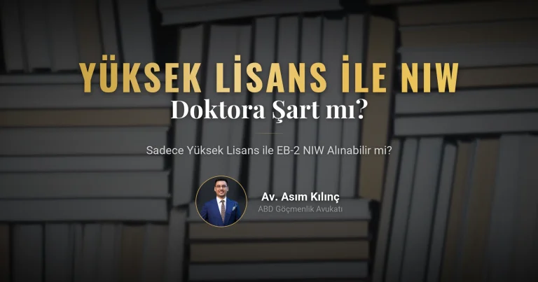 Sadece Yüksek Lisans ile NIW Alınabilir mi?