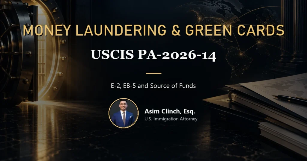 Money laundering green card guidance under USCIS PA-2026-14