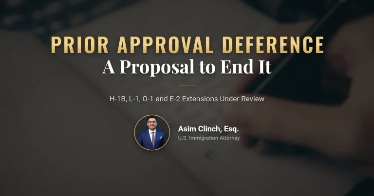 Deference to prior approvals proposal and visa extension records