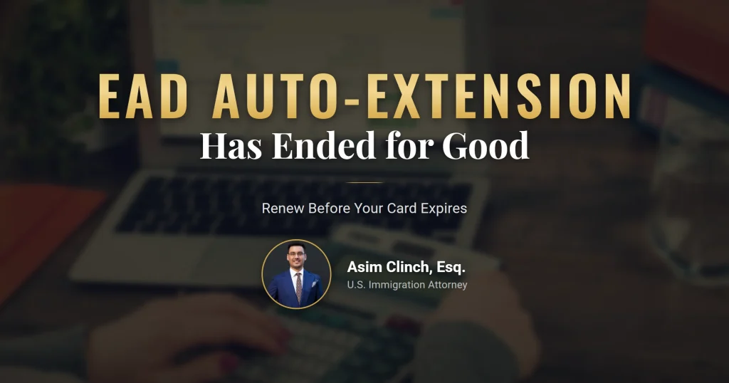 EAD automatic extension rule and work permit renewal timeline