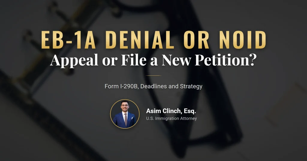 Applicant comparing EB-1A denial appeal options