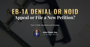 Applicant comparing EB-1A denial appeal options