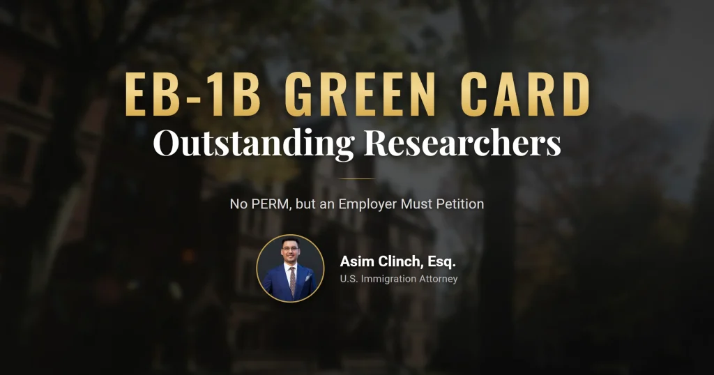 EB-1B green card criteria for professors and researchers