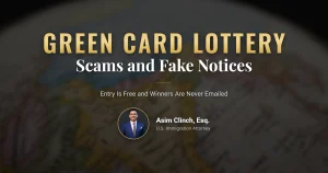 green card lottery scam warning and fake winner email