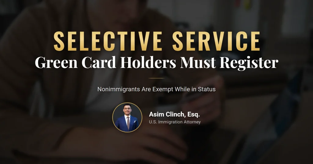 Green card Selective Service age and status requirements