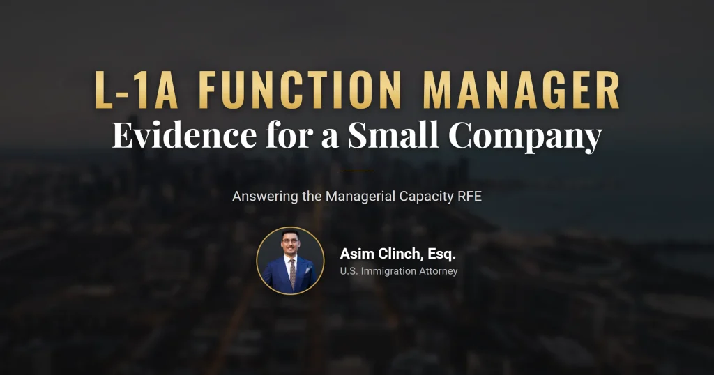 Organization chart for an L-1A function manager case