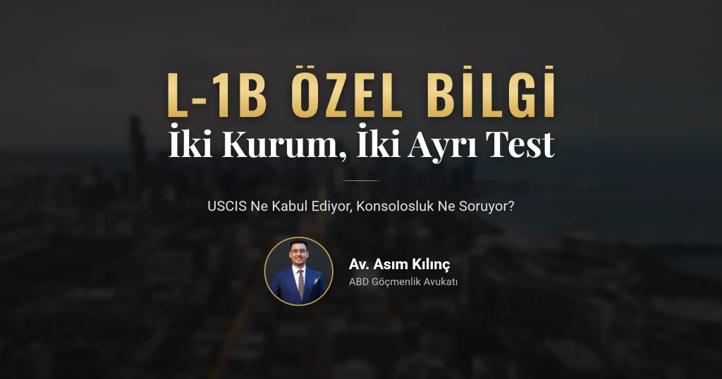 L-1B özel bilgi delil ve kurum standardı karşılaştırması