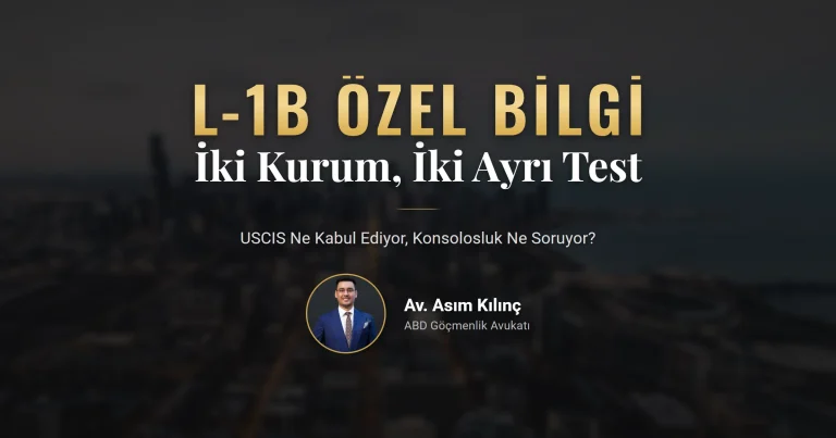 L-1B özel bilgi delil ve kurum standardı karşılaştırması