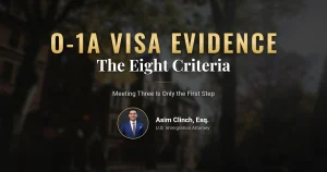 O-1A evidence checklist showing eight regulatory criteria