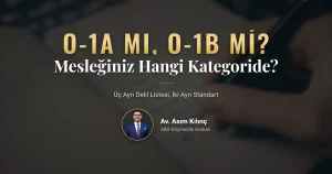 O-1B kategori farkı ve meslek haritası