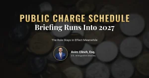 Public charge lawsuit schedule with 2026 and 2027 deadlines
